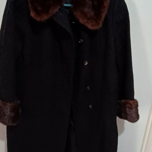 Handmade coat like new with fur on collar and sleeves, size L