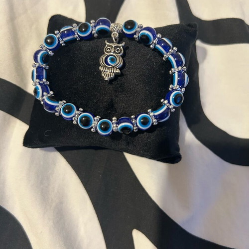 Unisex handmade bracelet new with evil eye and owl design