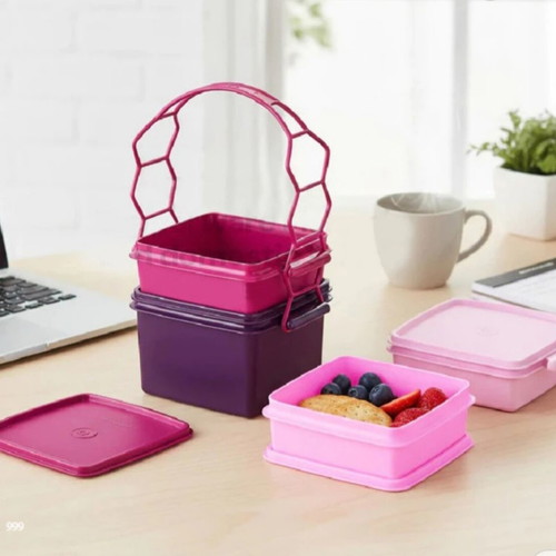 Tupperware click box set with 4 containers, new