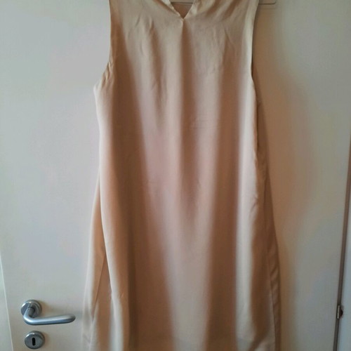 Promod dress short sleeveless with embroidered bust size 40 new beige