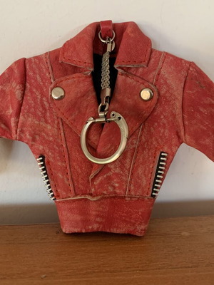 Leather Miniature Jacket Keychain new, red