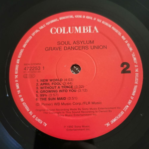 Soul Asylum Grave Dancers Union vinyl used, original 1992 pressing