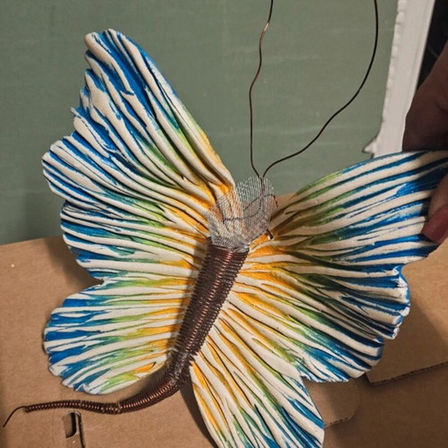 Handmade large embossed butterfly decoration like new