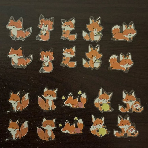 Fox stickers like new, pack of 20 with 10 designs