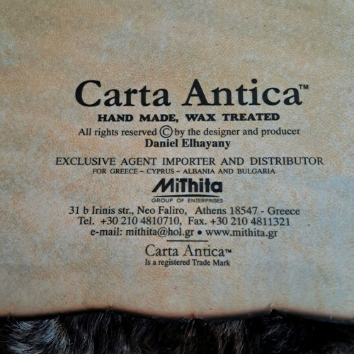 Handmade waxed artworks used, Terra Sancta Scrolls series