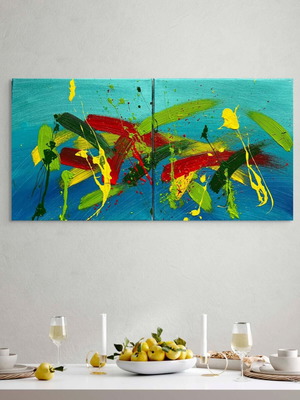 Original Acrylic Painting Set "Vibrant Motion" by Angelina, new