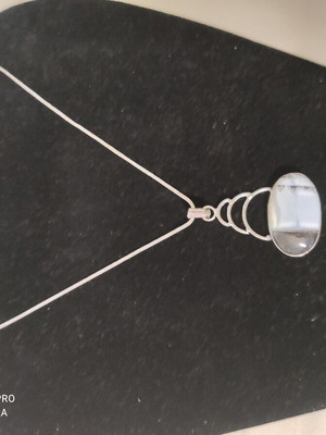 Owyhee Necklace with Blue Opal Precious Stone, New, 45 cm Chain