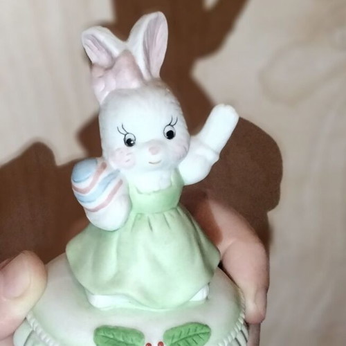 Porcelain Bunny Decorative Figurine New