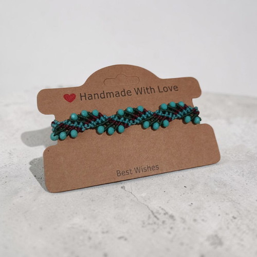 Handmade macrame bracelet new with turquoise beads