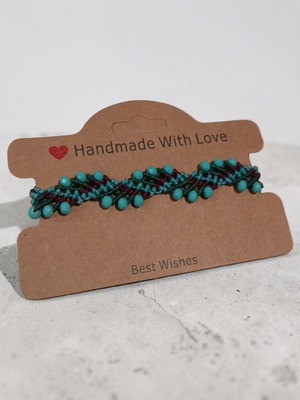 Handmade macrame bracelet new with turquoise beads