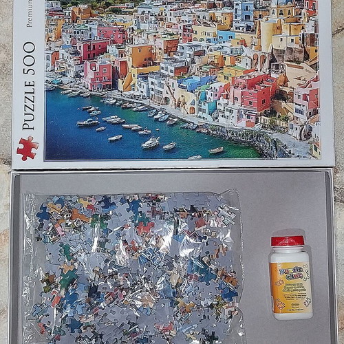 Trefl Puzzle 500 pieces Procida like new with puzzle glue