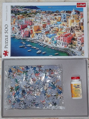 Trefl Puzzle 500 pieces Procida like new with puzzle glue