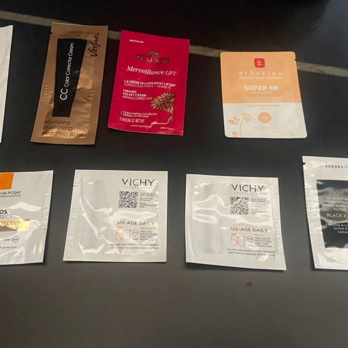 Samples of sunscreens and face creams, pack of 12, new