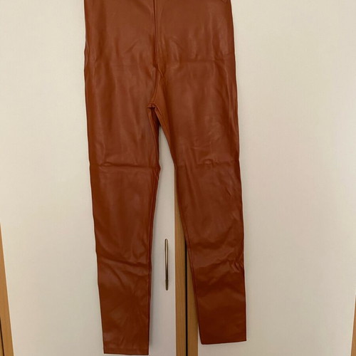 Celestino leather effect leggings terracotta, new