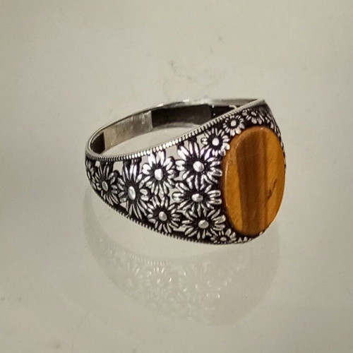 Silver ring handmade 925 with tiger's eye like new