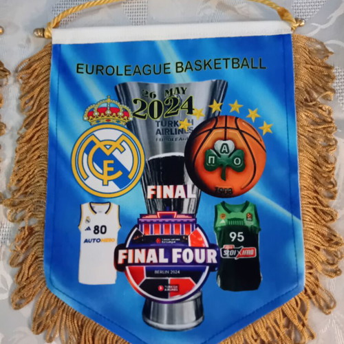 Panathinaikos Basketball Scarf and Banner Set Final Four Berlin 2024 New