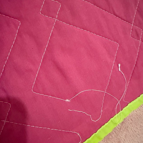 Double-sided quilt fuchsia-green 100% cotton like new