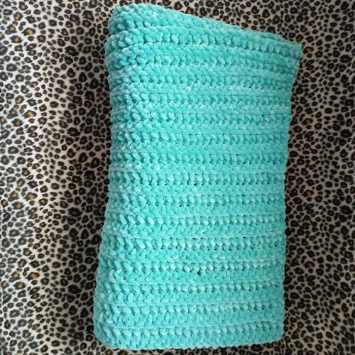 Velveteen knitted baby blanket mint color new