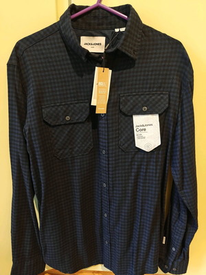 Jack and Jones Large shirt new, 100% cotton, dark blue black