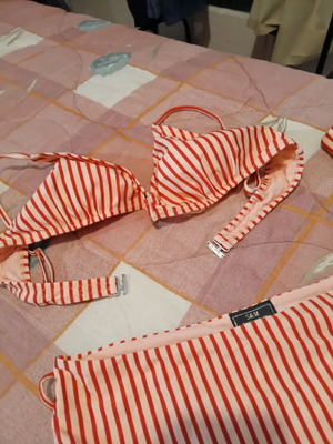 Red swimsuit S/M new with high briefs and belt