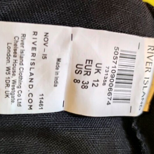 Black linen blend dress River Island like new, size S/M