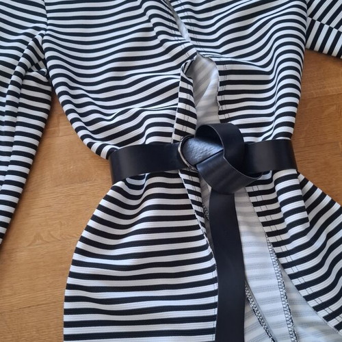 Assos striped black and white jacket with belt size M 38 10 new