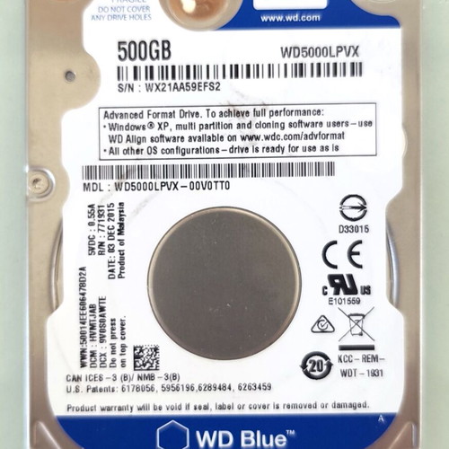 Western Digital WDBlue 2.5" SATA 500GB HDD