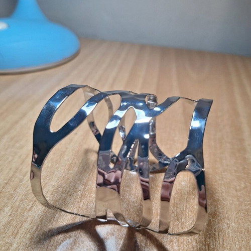 Steel wide bracelet cuff new, silver