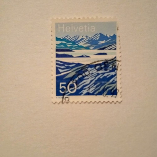 Swiss collectible stamp 50 cents from "Mountain Lakes" series 1991, mint condition