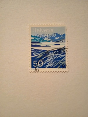 Swiss collectible stamp 50 cents from "Mountain Lakes" series 1991, mint condition