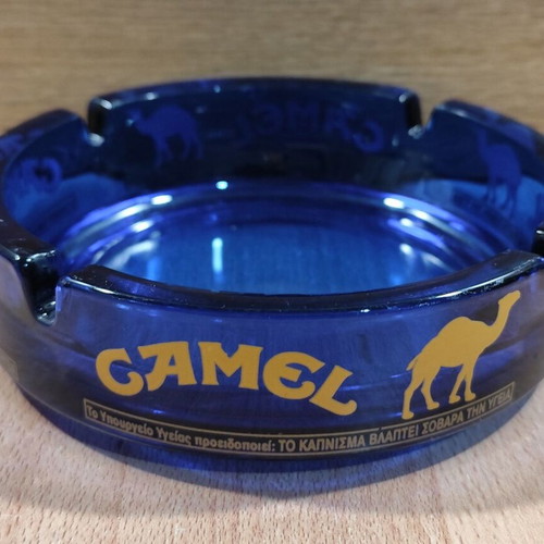 Camel glass ashtray used, vintage advertising