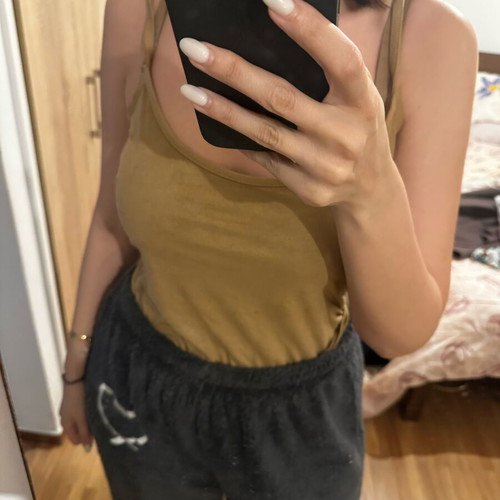 Brown top with open back Missguided like new, size L