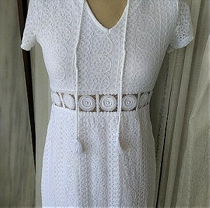 JEAN PASCALE Φορεμα δαντελένιο  ασπρο καινουριο