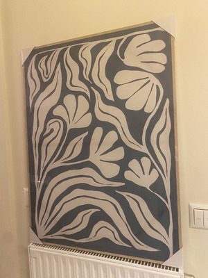 Flower design frame on wooden stretcher 60x80x3cm new