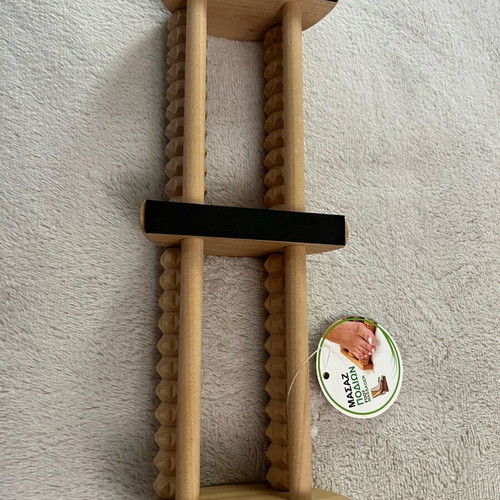 Wooden foot massager with double rollers Jumbo new