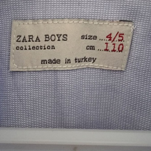 Zara Boys long-sleeve shirt turquoise size 4-5 years 110 cm like new