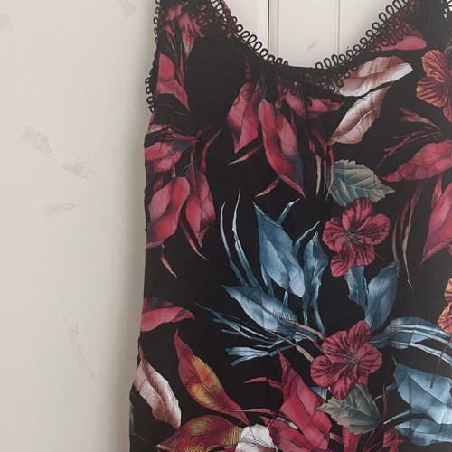 Midi floral dress like new, black, size S