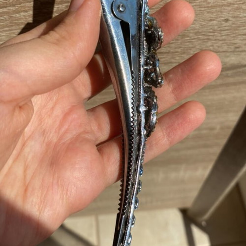 Hair Clip Large Blue and Silver Like New