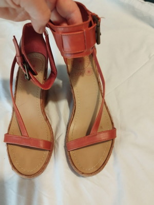 Bershka Platform Sandals used, size 39, brick color, synthetic leather
