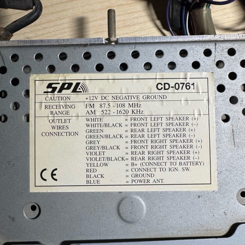 SPL CD-0761 radio CD used with flip-down front and full wiring