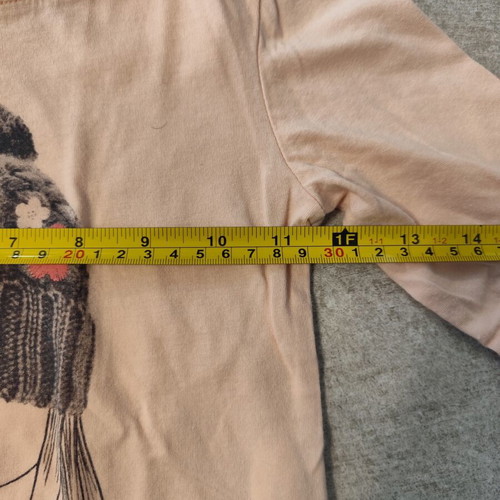 Kiabi long-sleeve blouse like new, beige and pink, size 110 cm, age 4-5