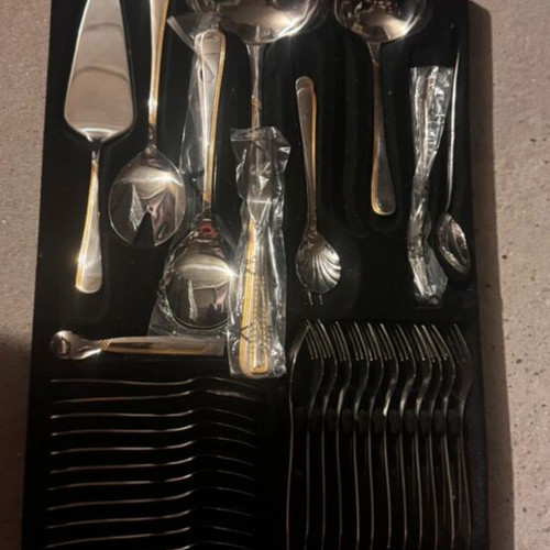 Solingen luxury cutlery set 70 pieces, like new, gold plated 23/24K, 18/10 stainless steel