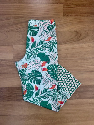Devotion silk-like tropical print summer pants like new