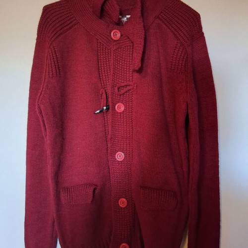 Men's knitted cardigan L Pop-Air like new, red