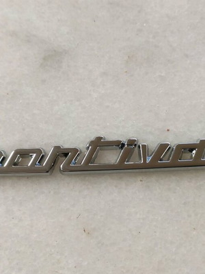 Alfa Romeo Sportiva metal sticker new, silver nickel