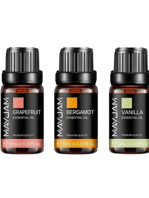 Set of 3 Essential Oils Grapefruit, Bergamot, Vanilla 10ml new