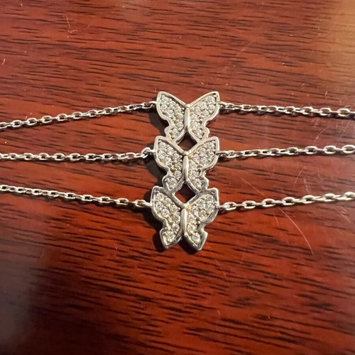 Fashion jewelry bracelet with butterflies silver, like new