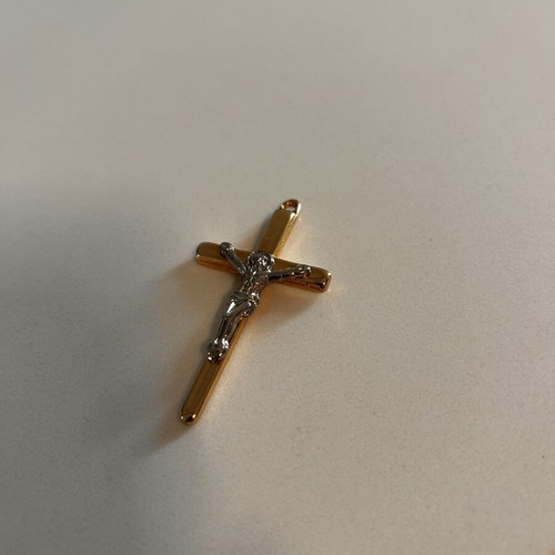 Gold and silver cross pendant