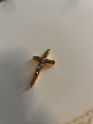 Gold and silver cross pendant