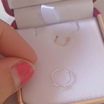 Minimalist hoop earring with rhinestone for nose or ear piercing